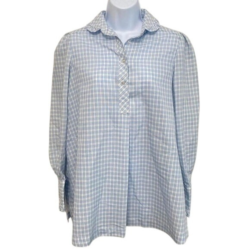 Vintage Whimsical Gingham Cottagecore Maternity Top 7/8 Prairie Feminine‎